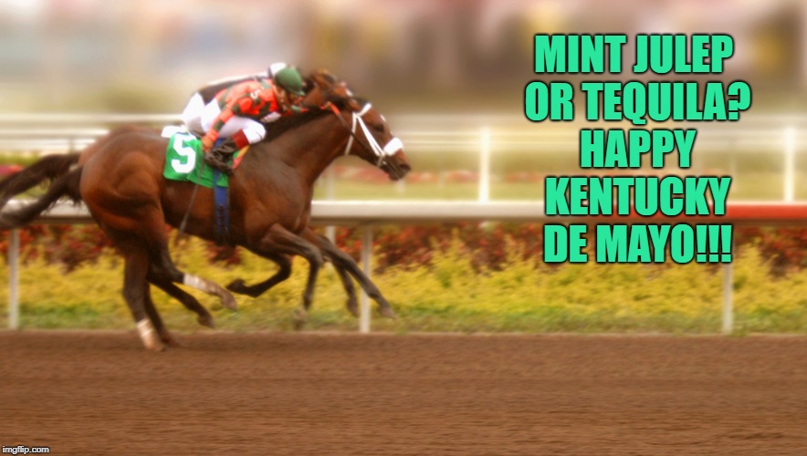 Kentucky Derby | MINT JULEP OR TEQUILA? HAPPY KENTUCKY DE MAYO!!! | image tagged in kentucky derby,cinco de mayo,funny,memes,funny memes,drinking | made w/ Imgflip meme maker