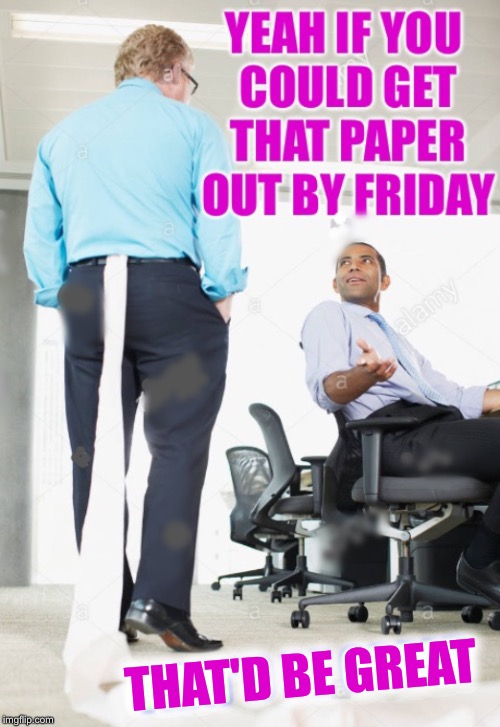 Roll with it | THAT'D BE GREAT | image tagged in that'd be great,office humor,toilet paper,funny,memes | made w/ Imgflip meme maker