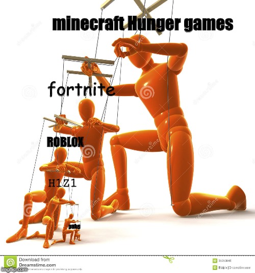 Puppet hierarchy | minecraft
Hunger games; fortnite; ROBLOX; H1Z1; pubg | image tagged in puppet hierarchy | made w/ Imgflip meme maker
