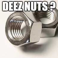 What my nuts look like.  I should put them back before my bumper falls off.  | DEEZ NUTS ? | image tagged in deez nutz | made w/ Imgflip meme maker