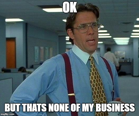 That Would Be Great Meme | OK BUT THATS NONE OF MY BUSINESS | image tagged in memes,that would be great | made w/ Imgflip meme maker