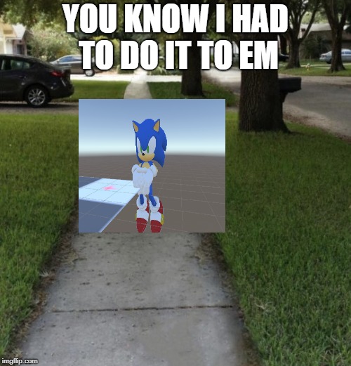 I was just trying to animate Sonic in Unity Engine, and this happened... | YOU KNOW I HAD TO DO IT TO EM | image tagged in sonic the hedgehog | made w/ Imgflip meme maker