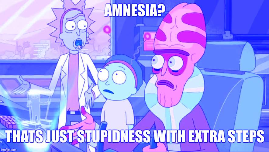 amnesia? | AMNESIA? THATS JUST STUPIDNESS WITH EXTRA STEPS | made w/ Imgflip meme maker