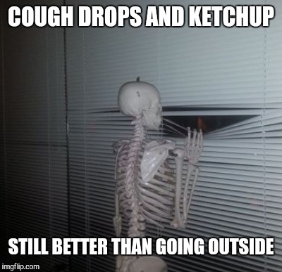 COUGH DROPS AND KETCHUP STILL BETTER THAN GOING OUTSIDE | made w/ Imgflip meme maker