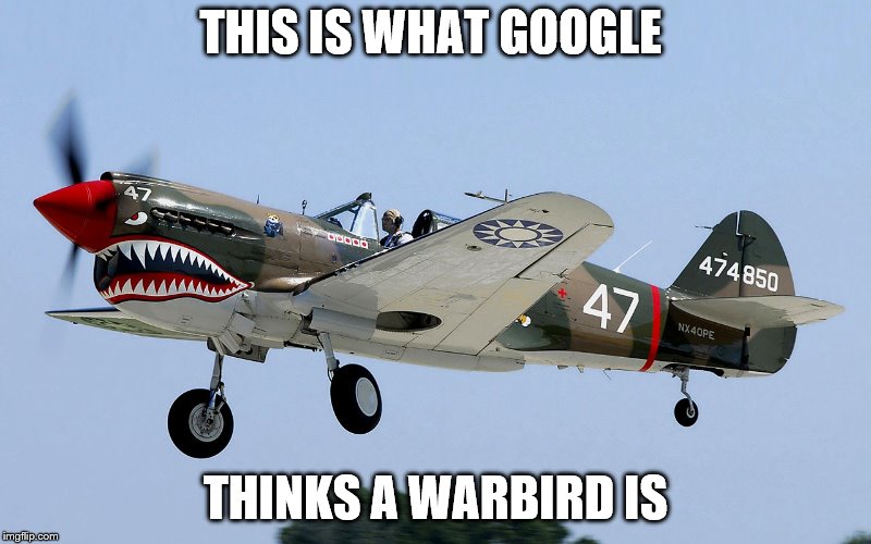 THIS IS WHAT GOOGLE; THINKS A WARBIRD IS | made w/ Imgflip meme maker