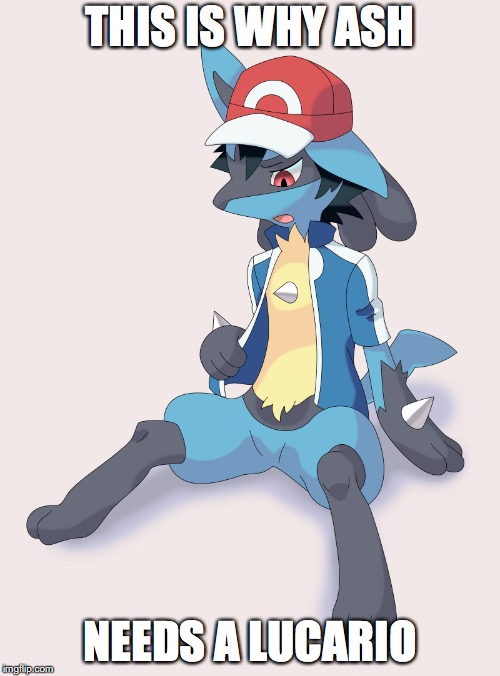 Ash Transformed into a Lucario | THIS IS WHY ASH; NEEDS A LUCARIO | image tagged in ash ketchum,lucario,pokemon,memes | made w/ Imgflip meme maker