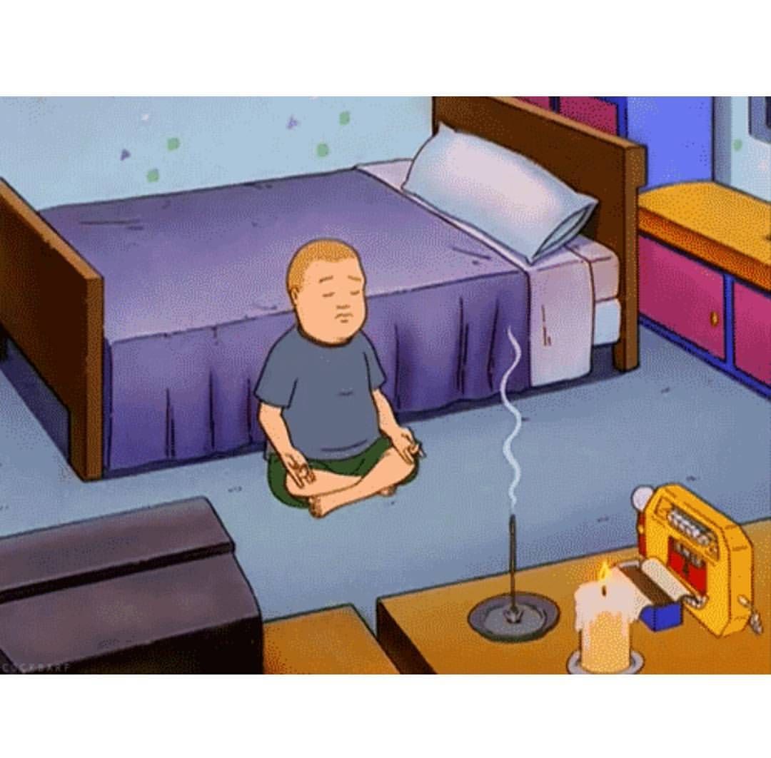 Bobby hill meditating meme