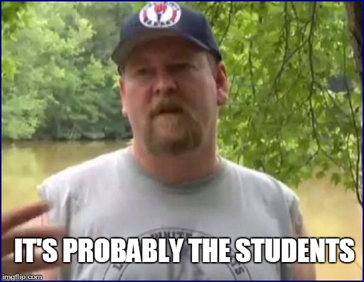 IT'S PROBABLY THE STUDENTS | made w/ Imgflip meme maker