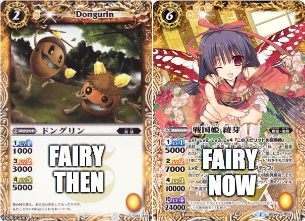 Fairy | FAIRY NOW; FAIRY THEN | image tagged in cards | made w/ Imgflip meme maker