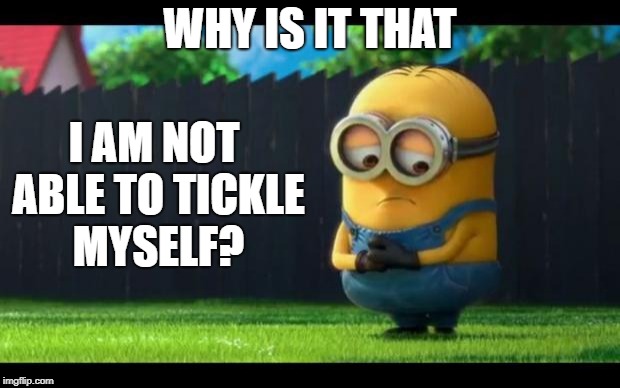 Sad minion  | WHY IS IT THAT; I AM NOT ABLE TO TICKLE MYSELF? | image tagged in sad minion | made w/ Imgflip meme maker