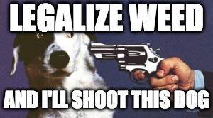 LEGALIZE WEED AND I'LL SHOOT THIS DOG | made w/ Imgflip meme maker