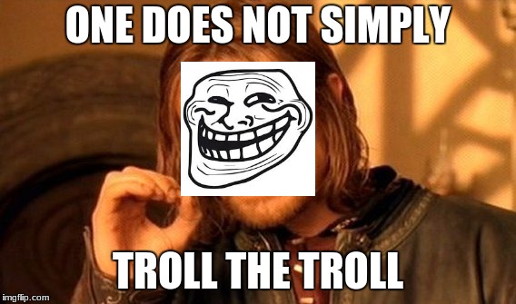 One Does Not Simply Meme | ONE DOES NOT SIMPLY; TROLL THE TROLL | image tagged in memes,one does not simply | made w/ Imgflip meme maker