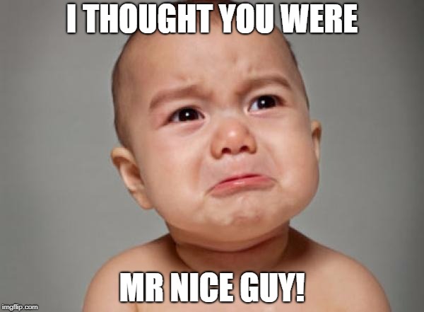 I THOUGHT YOU WERE MR NICE GUY! | made w/ Imgflip meme maker