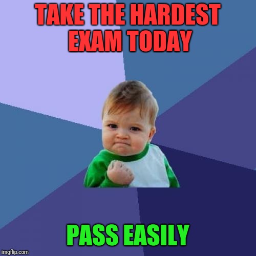 Success Kid Meme | TAKE THE HARDEST EXAM TODAY; PASS EASILY | image tagged in memes,success kid | made w/ Imgflip meme maker