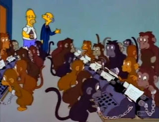High Quality Typing monkeys simpsons Blank Meme Template
