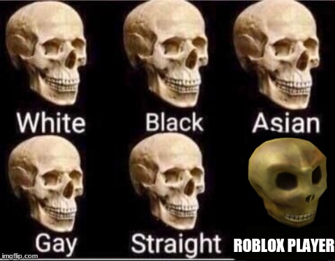 skull meme V2 | ROBLOX PLAYER | image tagged in skulls,roblox,memes,funny | made w/ Imgflip meme maker