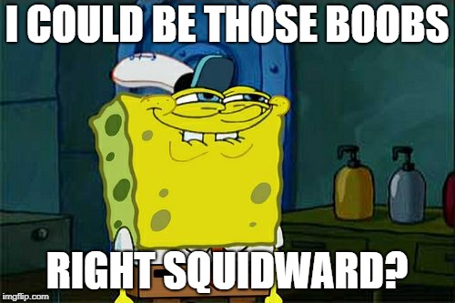 Don't You Squidward Meme | I COULD BE THOSE BOOBS RIGHT SQUIDWARD? | image tagged in memes,dont you squidward | made w/ Imgflip meme maker