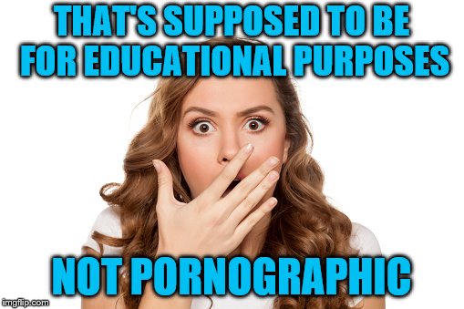 THAT'S SUPPOSED TO BE FOR EDUCATIONAL PURPOSES NOT PORNOGRAPHIC | made w/ Imgflip meme maker