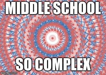 Middle School | MIDDLE SCHOOL; SO COMPLEX | image tagged in complex,middleschool,life,funny,meme | made w/ Imgflip meme maker
