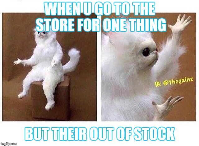 why tho | WHEN U GO TO THE STORE FOR ONE THING; BUT THEIR OUT OF STOCK | image tagged in why tho | made w/ Imgflip meme maker