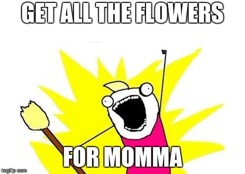 X All The Y Meme | GET ALL THE FLOWERS; FOR MOMMA | image tagged in memes,x all the y,mother's day | made w/ Imgflip meme maker