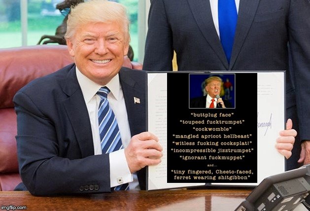 Mango Face Fukmuppet | image tagged in not my president,impeach trump,trump meme,donald trump memes,funny memes,trump bill signing | made w/ Imgflip meme maker