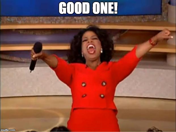 Oprah You Get A Meme | GOOD ONE! | image tagged in memes,oprah you get a | made w/ Imgflip meme maker