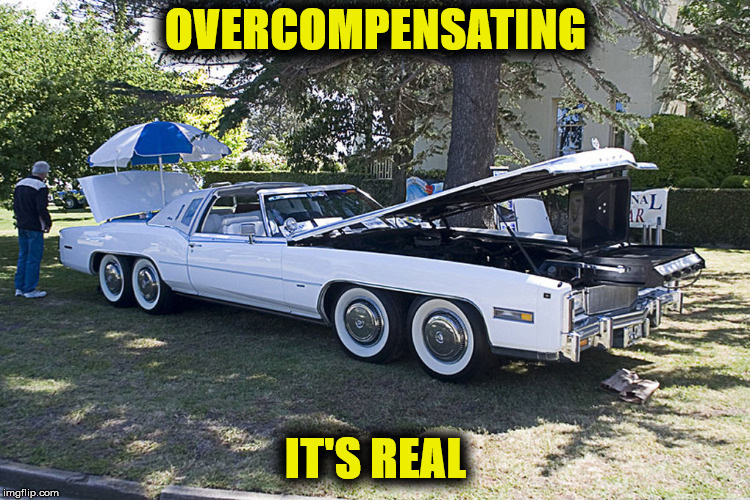 Little Willy transportation, according to CousinJohn | OVERCOMPENSATING; IT'S REAL | image tagged in overcompensating,custom car,cuz cars | made w/ Imgflip meme maker