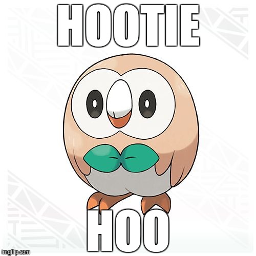Hootie hoo | HOOTIE; HOO | image tagged in rowlet,outkast | made w/ Imgflip meme maker