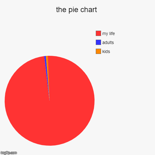 the pie chart | kids, adults, my life | image tagged in funny,pie charts | made w/ Imgflip chart maker