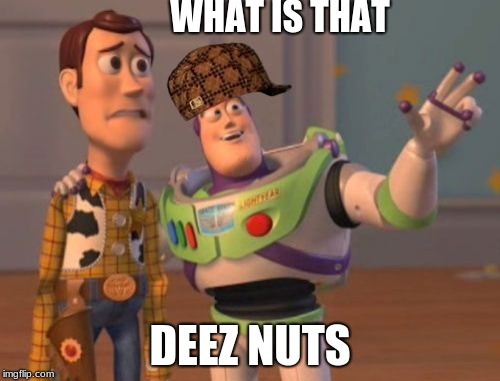 X, X Everywhere Meme | WHAT IS THAT; DEEZ NUTS | image tagged in memes,x x everywhere,scumbag | made w/ Imgflip meme maker