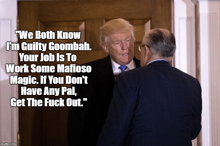 "We Both Know I'm Guilty Goombah. Your Job Is To Work Some Mafioso Magic. If You Don't Have Any Pal, Get The F**k Out." | made w/ Imgflip meme maker