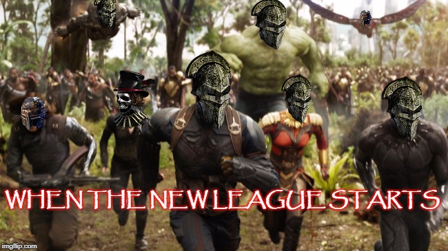 Avengers Infinity War Running | WHEN THE NEW LEAGUE STARTS | image tagged in avengers infinity war running | made w/ Imgflip meme maker