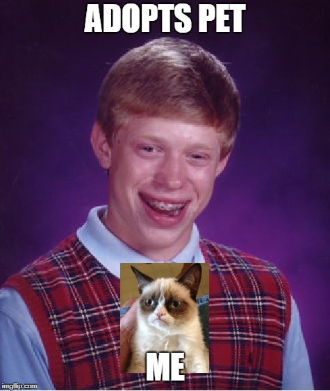 Bad Luck Brian Meme | ADOPTS PET ME | image tagged in memes,bad luck brian | made w/ Imgflip meme maker