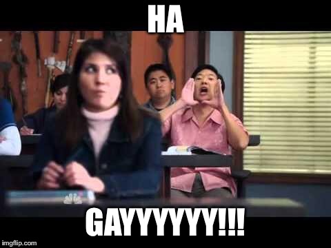ha gay | HA; GAYYYYYY!!! | image tagged in ha gay | made w/ Imgflip meme maker