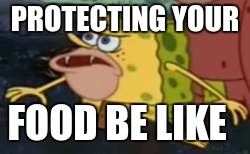 Spongegar Meme | PROTECTING YOUR; FOOD BE LIKE | image tagged in memes,spongegar | made w/ Imgflip meme maker