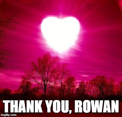 Thank you  | THANK YOU, ROWAN | image tagged in thank you | made w/ Imgflip meme maker
