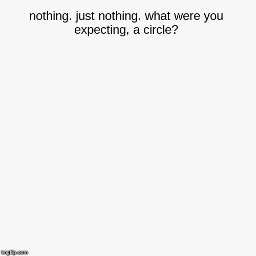 nothing. just nothing. what were you expecting, a circle? | | image tagged in funny,pie charts | made w/ Imgflip chart maker