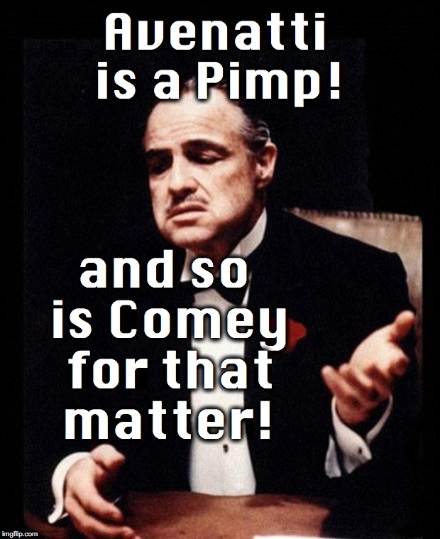 Godfather: he's a pimp | Avenatti is a Pimp! and so is Comey for that matter! | image tagged in godfather | made w/ Imgflip meme maker