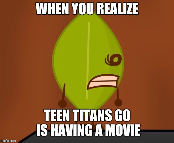BFDI "Wat" Face | WHEN YOU REALIZE; TEEN TITANS GO IS HAVING A MOVIE | image tagged in bfdi wat face,memes,teen titans go | made w/ Imgflip meme maker