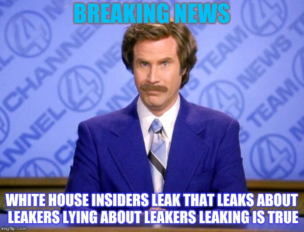 Wikileak's got nothing on this | BREAKING NEWS; WHITE HOUSE INSIDERS LEAK THAT LEAKS ABOUT LEAKERS LYING ABOUT LEAKERS LEAKING IS TRUE | image tagged in this just in,white house,leaks,trump,memes,funny | made w/ Imgflip meme maker