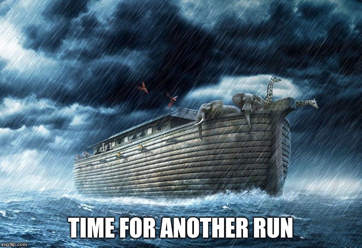 Noah's Ark | TIME FOR ANOTHER RUN | image tagged in noah's ark | made w/ Imgflip meme maker
