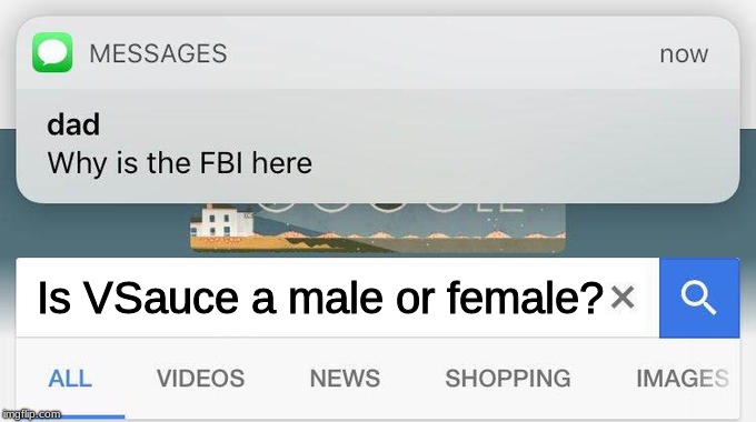 why is the FBI here? | Is VSauce a male or female? | image tagged in why is the fbi here | made w/ Imgflip meme maker