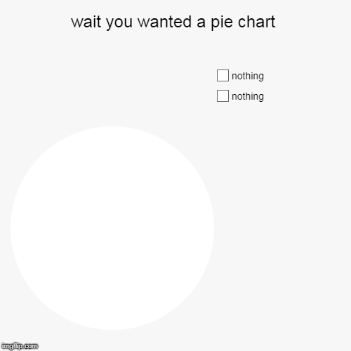wait you wanted a pie chart | nothing, nothing | image tagged in funny,pie charts | made w/ Imgflip chart maker