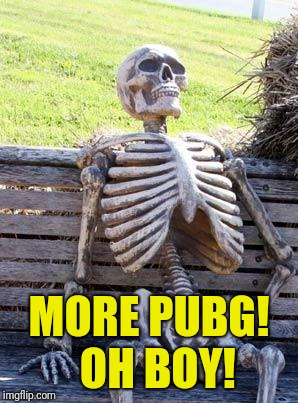 Waiting Skeleton Meme | MORE PUBG!  OH BOY! | image tagged in memes,waiting skeleton | made w/ Imgflip meme maker