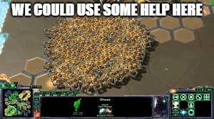 WE COULD USE SOME HELP HERE | image tagged in starcraft | made w/ Imgflip meme maker