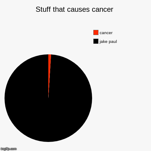 Stuff that causes cancer | jake paul, cancer | image tagged in funny,pie charts | made w/ Imgflip chart maker