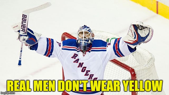 Henrik Lundquist | REAL MEN DON'T WEAR YELLOW | image tagged in henrik lundquist | made w/ Imgflip meme maker