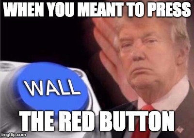 Trump wall button  | WHEN YOU MEANT TO PRESS; THE RED BUTTON | image tagged in trump wall button | made w/ Imgflip meme maker