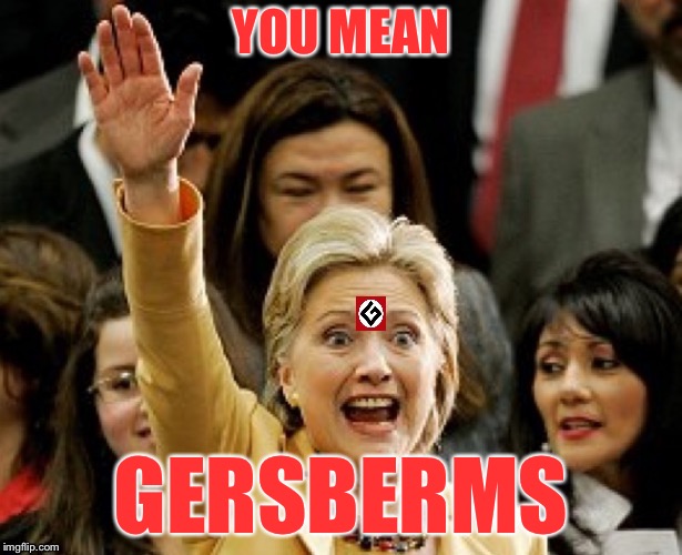 Hillary Nazi | YOU MEAN GERSBERMS | image tagged in hillary nazi | made w/ Imgflip meme maker
